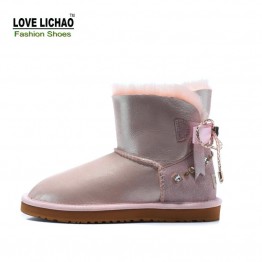 100% Natural Sheepskin Fur Snow Boots Women Australia Classic Snow Boots Top Quality Leather Ankle Boots For Women Botas Mujer