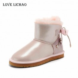 100% Natural Sheepskin Fur Snow Boots Women Australia Classic Snow Boots Top Quality Leather Ankle Boots For Women Botas Mujer