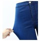 1894 Youaxon Women`s Brand New High Street Blue High Waist Skinny Denim Pants Jeans For Women Jean Free Shipping