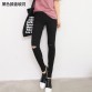 2016 Cotton High Elastic Imitate Jeans Woman Knee Skinny Pencil Pants Slim Ripped Boyfriend Jeans For Women Black Ripped Jeans