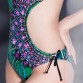 2016 New High-End Print Leopard Pattern Sexy Women Swimwear Vintage One Piece Monokini Push Up Swimsuit Rhinestone Bathing Suit