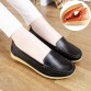 2016 New Women&#39;s Genuine Leather shoes Lady flat  Leather Slip on Casual Loafers shoes Red White Black size 35-41 Hot sale shoes32690419124