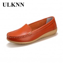 2016 New Women's Genuine Leather shoes Lady flat  Leather Slip on Casual Loafers shoes Red White Black size 35-41 Hot sale shoes