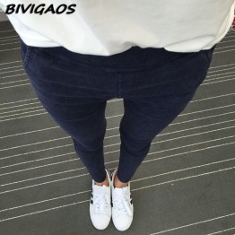 2016 New Women's Slanting Pocket Washed Jeans Leggings Pencil Pants Elastic Denim Leggings Skinny Jeans Jeggings Women Trousers