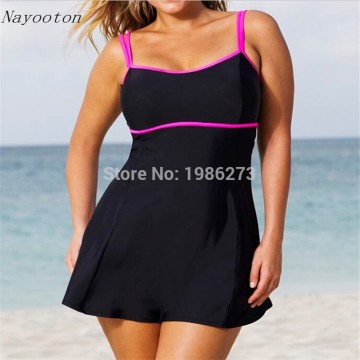 	2016 New plus size monokini swimming for women high waist swimwear large size swimsuit female bathing suits D0145