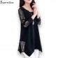 2016 Shirt Women For Work and Casual Women Blouses O-neck Plus Size 5XL Blusas Patch Lace Blouse Long Sleeve Female Shirts D500232687614385
