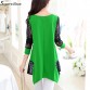 2016 Shirt Women For Work and Casual Women Blouses O-neck Plus Size 5XL Blusas Patch Lace Blouse Long Sleeve Female Shirts D5002