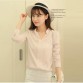 2016 Spring Women Chiffon Shirt Blouse Ladies White Pink Elegant Sexy V-neck Long Sleeve Shirts Female Office Shirt Plus Size32600725274