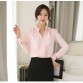 2016 Spring Women Chiffon Shirt Blouse Ladies White Pink Elegant Sexy V-neck Long Sleeve Shirts Female Office Shirt Plus Size