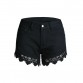 2016 Summer Womens Denim Shorts Black Lace Bottom Hot Shorts SL041