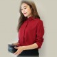 2016 spring new hot solid color lapel long sleeve shirts Plus Size shirt chiffon blouse shirt women's casual loose blouses EY8