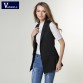 2017 Decoration Vests Female Sleeveless Waistcoat office lady pocket coat Women Fashion Wardrobe waistcoat Slim cotton vest