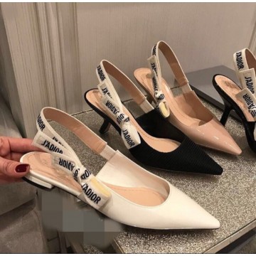 2017 Fashion Name Brand  Women Sexy Pointed Toe Slingback Tied Butterfly-Knot Lady Nude Shoes Slip On Low Square Heel Show Shoes32805807257