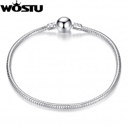 2017 Hot Silver Love Snake Chain Fit Original WOS Bracelet Charm Bead Jewelry Gift For Men Women 16-21cm XCH1092