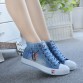 2017 New Arrival Women Shoes Fashion Comfortable denim Casual Women&#39;s Shoes Blue High Top Canvas Shoes Woman Flat with32606802694