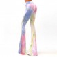 2017 New Fashion Ink Painting Style Women Skinny Flare Trousers Summer Girls Fashion Casual high waist bell bottom Pants
