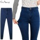 2017 New Fashion Women Pants, Plus Size Stretch Skinny High Waist Jeans Pants Women Blue Pencil Casual Slim denim Pants P038