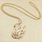 2017 New Hot ! Fashion Fine Jewelry Gold Color Rhinestone Opal Shining Swan Elegant Long Necklaces & Pendants For Women N-95
