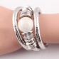 2017 New Hot Jewelry Natural Stone Beads Charms Snake Bracelet for Women Imitation Pearl Adjustable Bangle Female B326