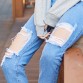 2017 New Ripped Boyfriend Jeans Women Loose Casual Denim Pants High Waist Jeans Femme Harem Pants C332