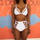 2017 New sexy women bandage Bra waist female swimsuit bikini swimwear set fluorescence color beach swimming Swimwear biquini