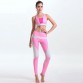 2017 Pink Two Pieces Vest+Pants Sport Wear Running Jogging Yoga Set Legging Fitness Gym for Women Bra+Trouser Suit Set