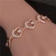 2017 Rose Gold Color Chain Link Bracelet for Women Ladies Crystal Heart Jewelry Gift Wholesale Price Girls Bracelets & Bangles