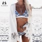 2017 Sexy Ladies White Floral Halter Thong Biquini Swimsuit Swim Beach Wear Bathing Suit Swimwear Women Brazilian Push Up Bikini