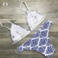 2017 Sexy Ladies White Floral Halter Thong Biquini Swimsuit Swim Beach Wear Bathing Suit Swimwear Women Brazilian Push Up Bikini32793783445