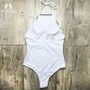 2017 Sexy White Black Leaf Printed Trikini High Cut Bathing Suit Bodysuit Monokini Maternity Swimwear Women One Piece Swimsuit32799503685