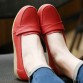 2017 Shoes Woman Genuine Leather Women Shoes Flats 3 Colors Buckle Loafers Slip On Women's Flat Shoes Moccasins Plus Size 8803W