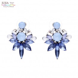 2017 Statement earring Trendy Jewelry Elegant Shiny crystal Stud Earrings For Women Factory Wholesale