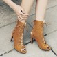2017 Summer European and American Style Shoelaces  High-Heels Woman Sandal Suede Exposed Toe Woman Shoe Women Sandals Size 34-4332802221894