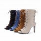 2017 Summer European and American Style Shoelaces  High-Heels Woman Sandal Suede Exposed Toe Woman Shoe Women Sandals Size 34-43