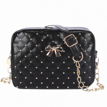 2017 Summer Fashion Women Messenger Bags Rivet Chain Shoulder Bag PU Leather Crossbody Quiled Crown bags32673244336