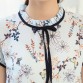 2017 Summer Floral Print Chiffon Blouse Ruffled Collar Bow Neck Shirt Petal Short Sleeve Chiffon Tops Plus Size Blusas Femininas