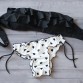 2017 Vintage Sexy Ruffled Bandeau Biquini Thong Strappy Heart Print Swimsuit Halter Swim Wear Bathing Suit Swimwear Women Bikini32785477613