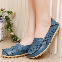 2017 Women's Flats Shoes Women loafers  Ladies Shoes Slip on Ballet Flats 9 color Genuine Cow Leather Shoes footwear F9113W