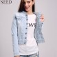 2017 Women Basic Coat Denim Jacket Women Plus Size 4XL 5XL Winter Denim Jacket For Women Jeans Jacket Women Oversized Denim Coat