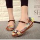 2017 big size 35-42 Casual Flat Shoes Women Flats Handmade Beaded Ankle Straps Loafers Ethnic Embroidered Woman Shoes