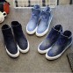 2017 new high-top canvas shoes women zipper hole denim increased women's casual canvas shoes student shoes
