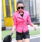 2017 new spring women leather jacket black plus size fashion design women PU jacket coat pink red motor jackets 3XL32592493404