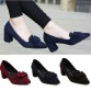 2017 slipony Brand Big Size Women spring shoes bow square shoe heel women Female Ladies Party With Bow slip on Brand Women Pumps32620618088