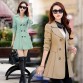 2017 spring jacket women solid color windbreaker large size long double - breasted coat female Outwear For Women High Quality32747141903