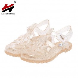 2017 summer new fashion retro crystal thick with transparent plastic Women sandals T-Roman sandals jelly Women shoes sandals