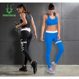 2Pcs Women Yoga Sets Fitness Bra+Pants Leggings Set Gym Workout Sexy Sports Wear  Patchwork Leggings Running Clothing