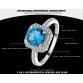 ANFASNI S925 2017 Fashion Jewelry Rings Zirconia Inlayed Blue Stone Square Engagement Rings Bijoux Women Wedding Rings BRI0342-B