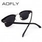 AOFLY CLASSIC Half Metal Sunglasses Men Women Brand Designer Glasses G15 Coating Mirror Sun Glasses Fashion Oculos De Sol PS1580