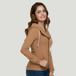 AZULINA 2017 Spring Women Sweatshirt Hoodies Long Sleeve Cotton Casual Zipper Black Female Hooded Sweatshirt Femme Plus Size