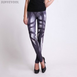 Active Wear Punk Leggings 3D Graphic Vampire Black Stripe Print Women Fitness Clothing Pants Comfortable Seamless Funky Trousers
